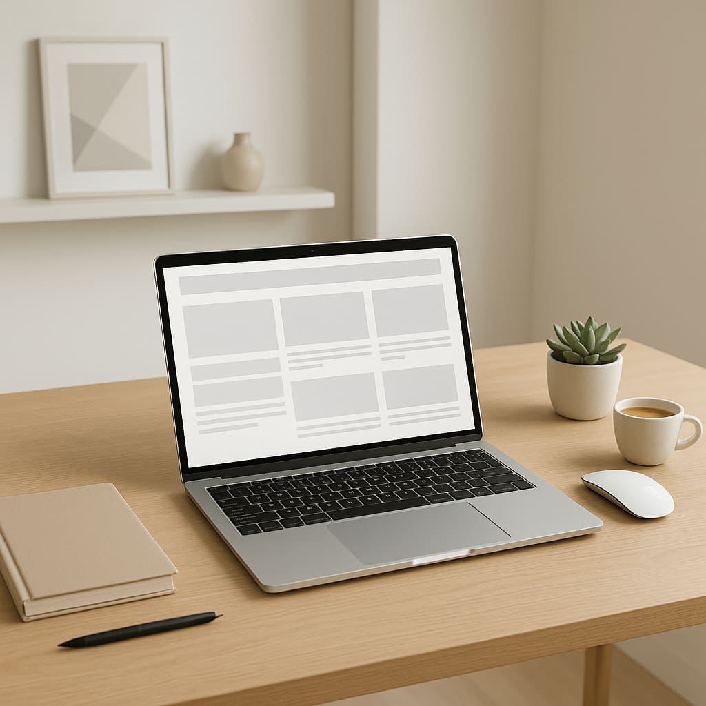 Moderner Arbeitsplatz für Website-Konzeption