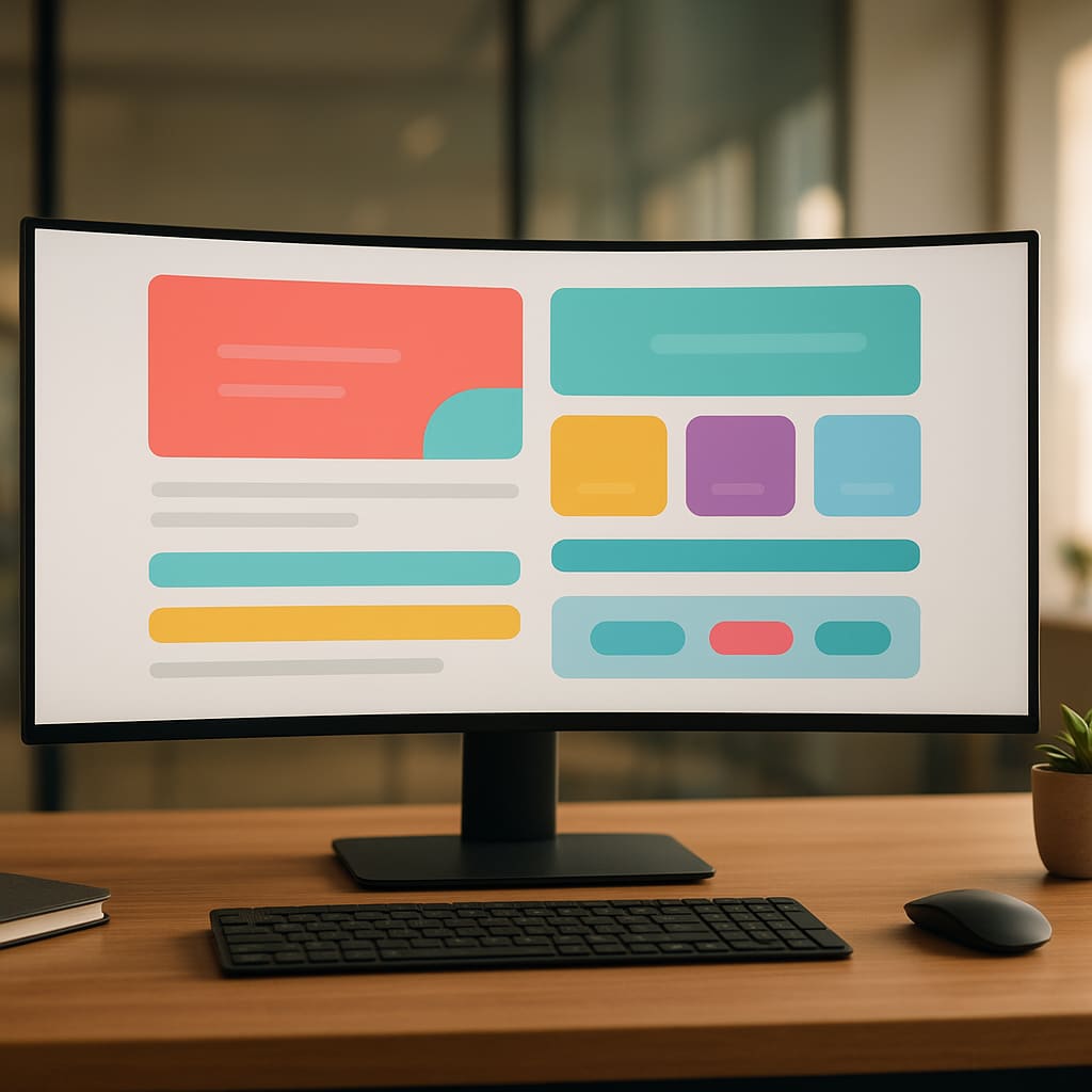 Landingpage Design auf großem Monitor